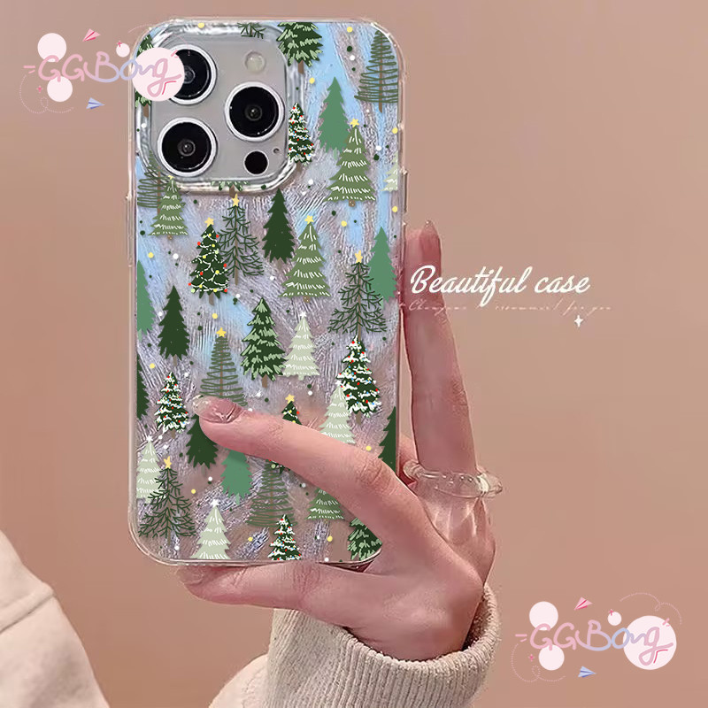 สำหรับIPhone 13 17 Air 15 16 11 14 12 Pro Max X XR XS Max 7 15 Plus SEโมเดิร์นทันสมัยเทศกาลคริสต์มาสต้นไม้ขนนกเส้นด้าย