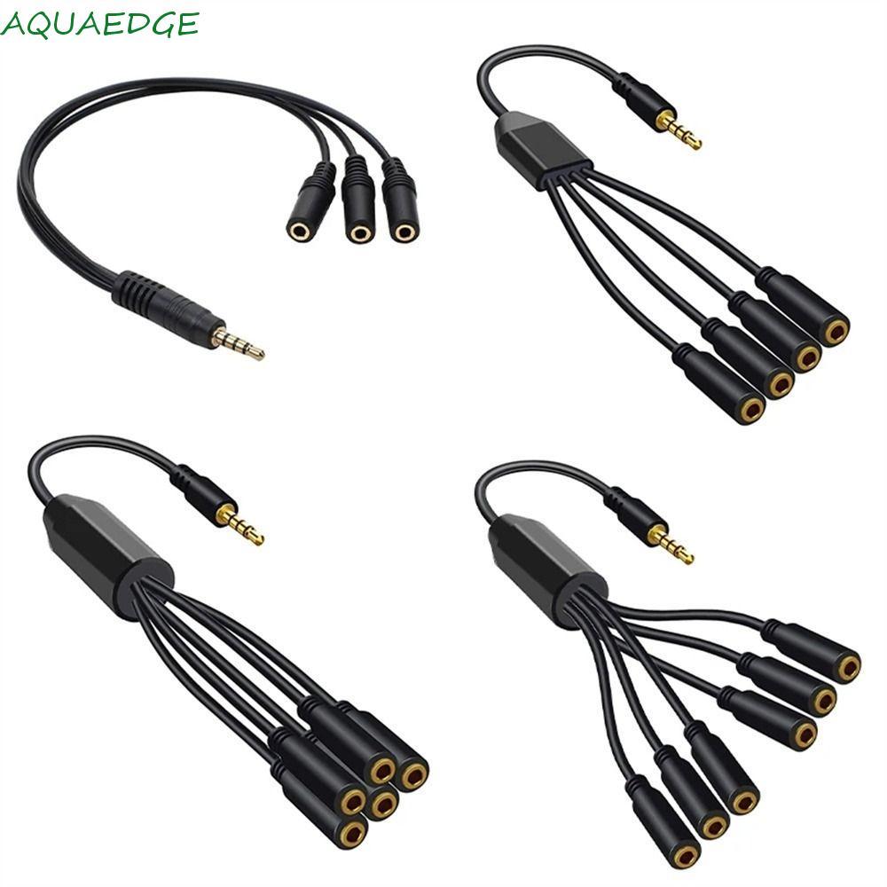 AQUAEDGE ชุดหูฟัง Splitter Cable Extender สาย AUX สําหรับโทรศัพท์ทนทานเพลงฟังอะแดปเตอร์เสียงแบบพกพาส
