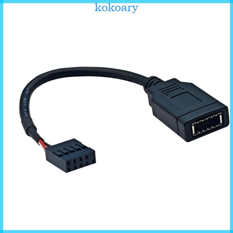 KOK 9Pin To Type E เมนบอร์ด Header สําหรับด้านหน้าพอร์ต Type C Connectivity