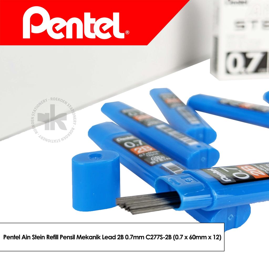Pentel Ain Stein Refill ดินสอกด 2B 0.7mm C277S-2B (0.7 x 60mm x 12)