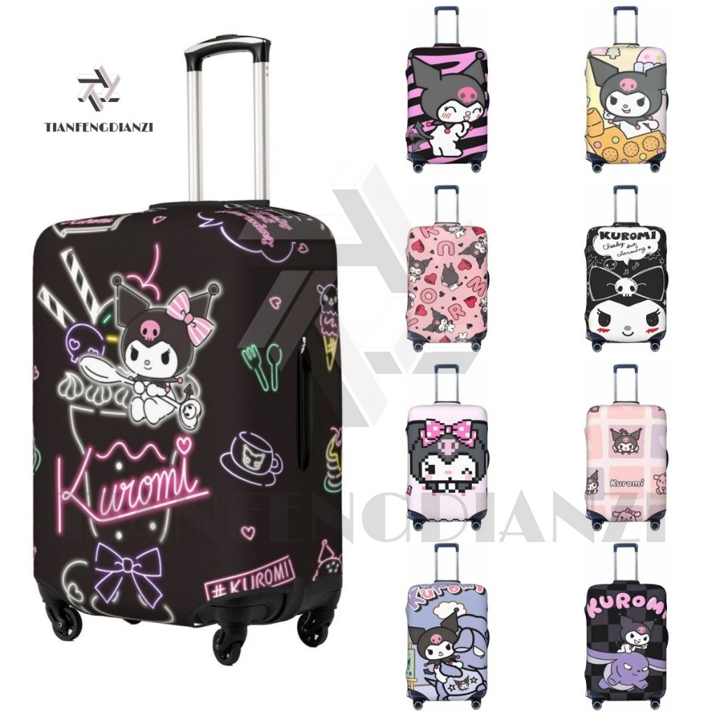 Luggage Cover For Sanrio Kuromi Scratch Protection Washable 18-32 Inches