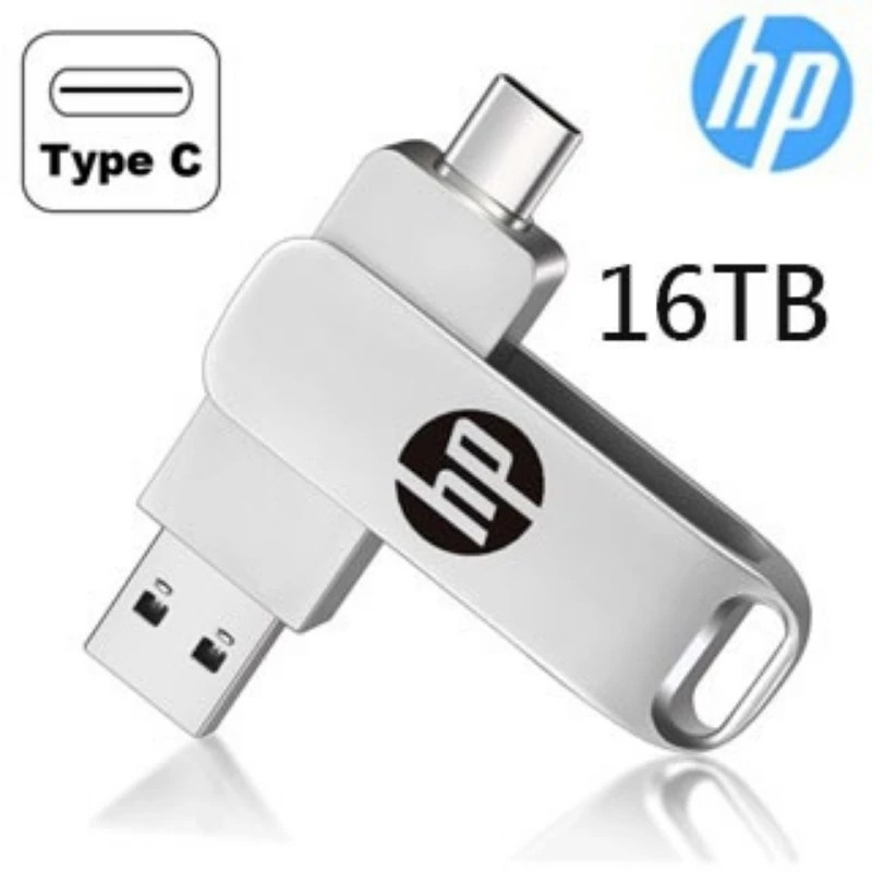 HP 1TB 2TB USB Stick Key 2 IN 1 OTG แฟลชไดรฟ์ USB ไดรฟ์ปากกาเก็บแฟลชดิสก์ Type-C