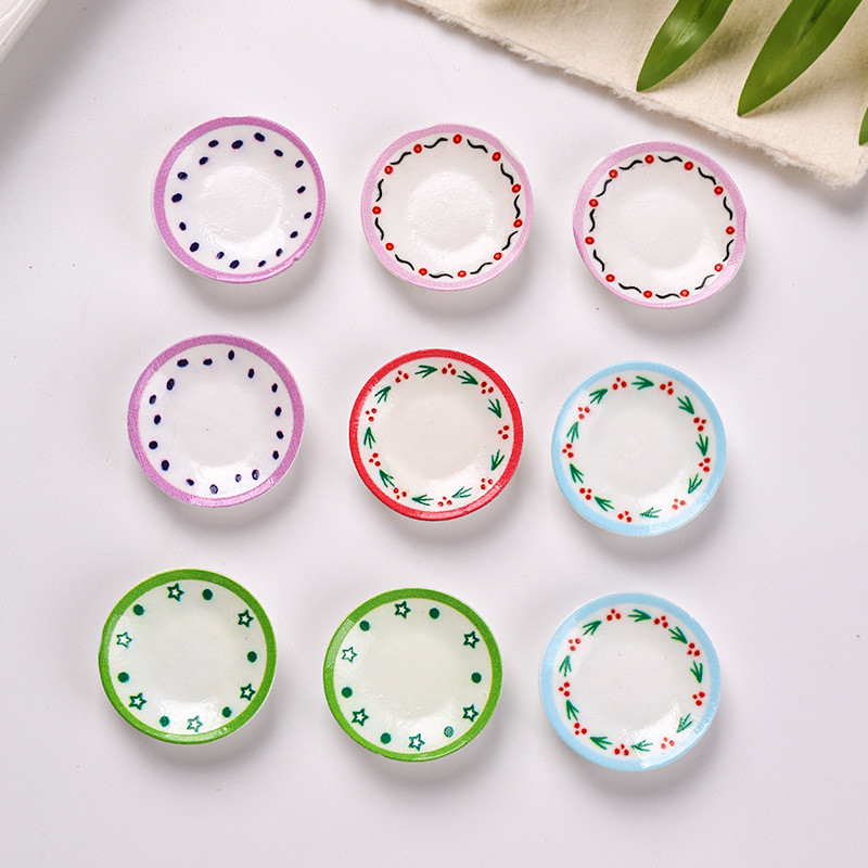 Miniatures อาหารเรซิ่น สำหรับตกแต่ง DIY และของเล่นเสริม 10 ชิ้น/แพ็ค พร้อมใช้งานเป็นแม่เหล็กติดตู้เย็น