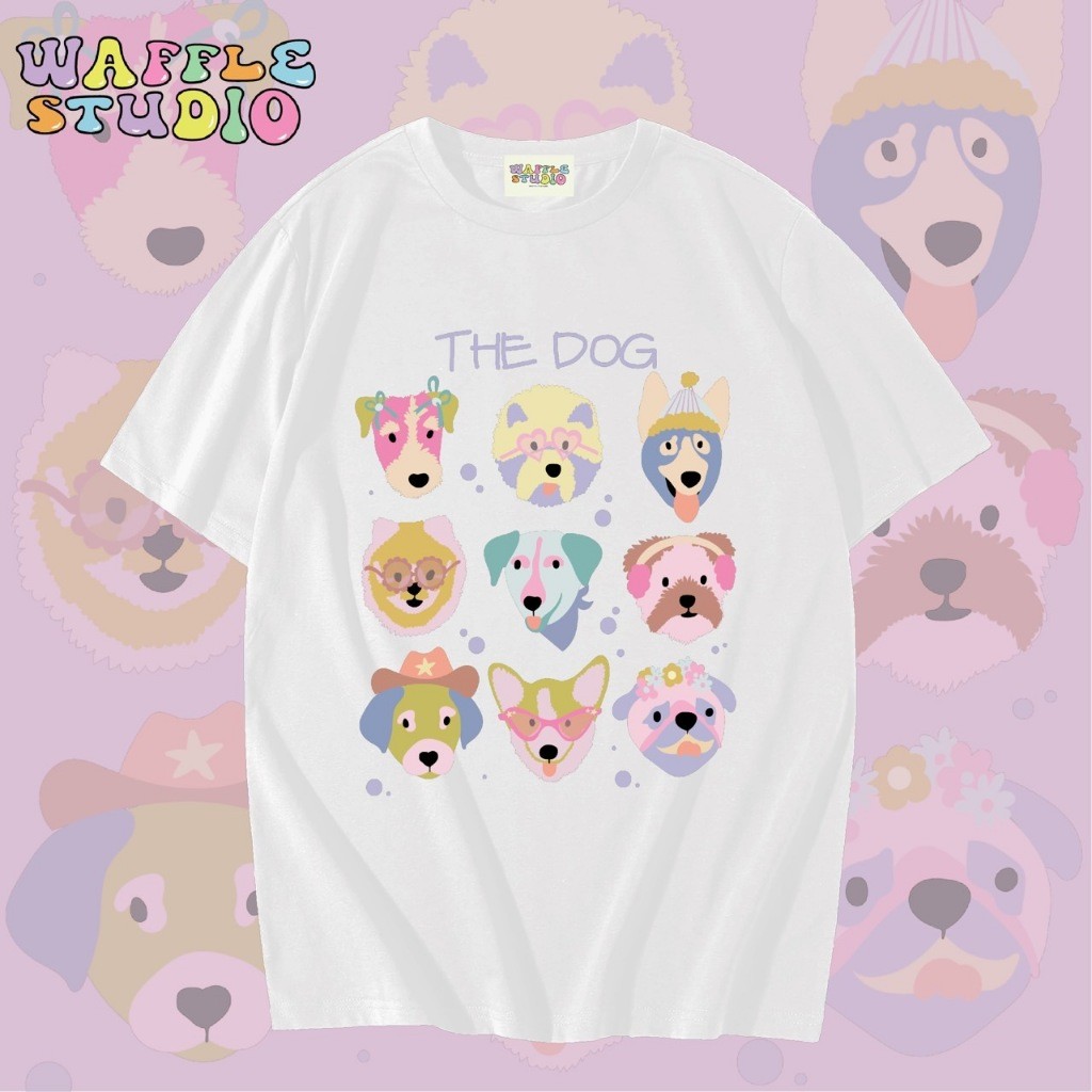 [ ส่งฟรี 🔥 ] WS1204 เสื้อยืดโอเวอร์ไซส์ ผ้าคอตตอน  เสื้อยืดเกาหลี เสื้อยืด  WAFFLE STUDIOS-5XL