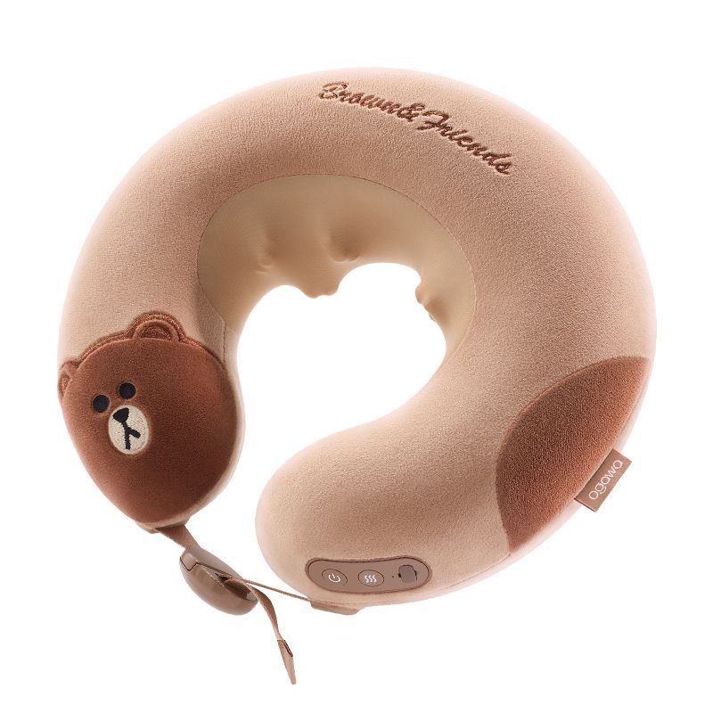 Subsidy 15% Aojiahua เครื่องนวดกระดูกสันหลังส่วนคอคอสนับสนุน Nap หมอนชาร์จความร้อนแบบพกพาหมอนรูปตัว 