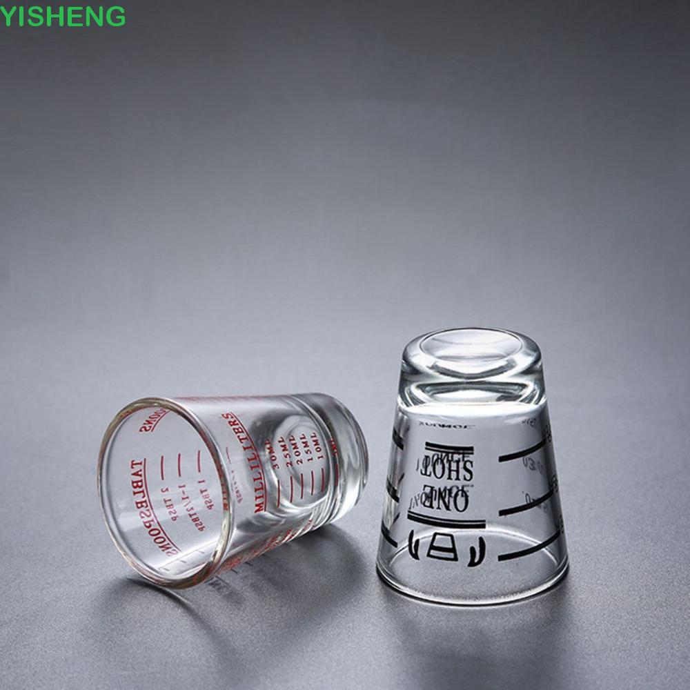 YISHENG Jigger 1.5oz/45ml กาแฟทนความร้อนพร้อมแก้ว Scale Shot