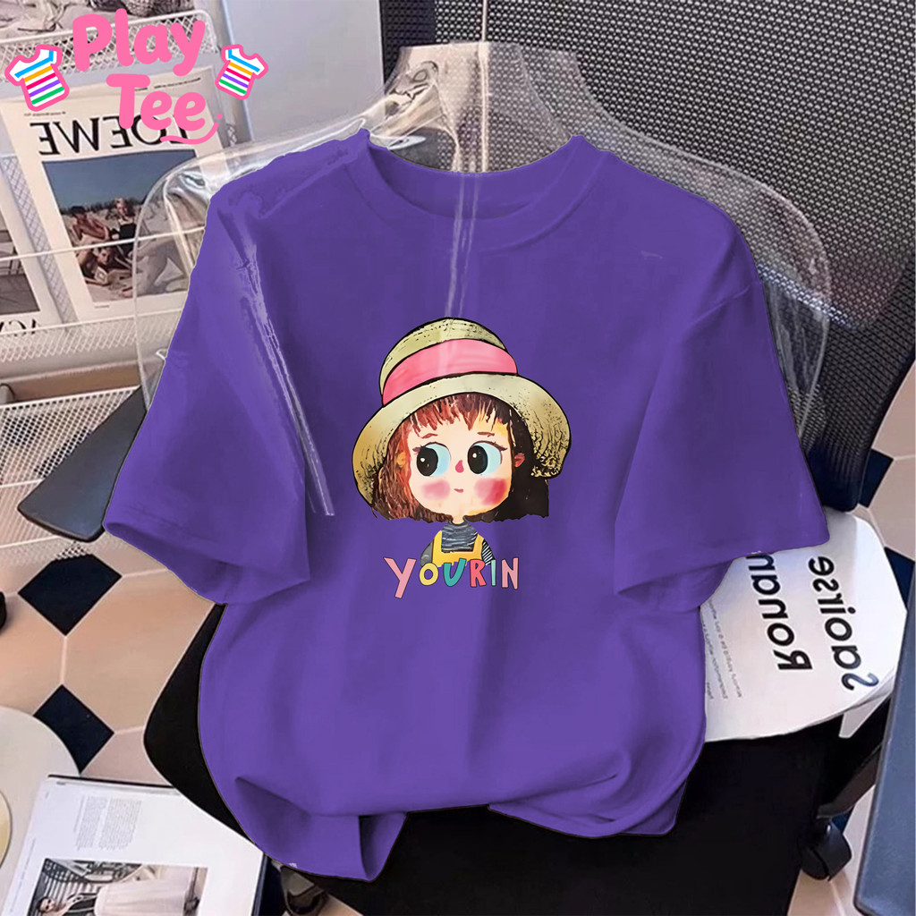 PlayTee ของเด็ก เสื้อเด็ก เสื้อแขนสั้น เสื้อเด็ก เสื้อคอกลม สบายและนุ่ม คุณภาพดี พิมพ์ลาย 'GIRL YOUR'100-160 - รูปที่ 4