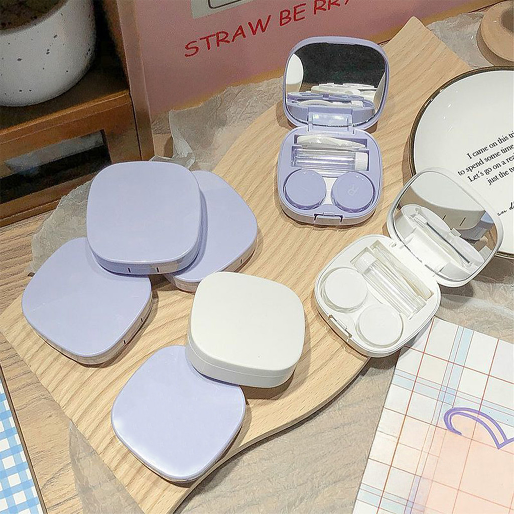 กล่องคอนแทคเลนส์ พร้อมอุปกรณ์ช่วยใส่ ตลับคอนแทคเลนส์ กระจกภายในตัว พกพาใส่กระเป๋า - รูปที่ 3