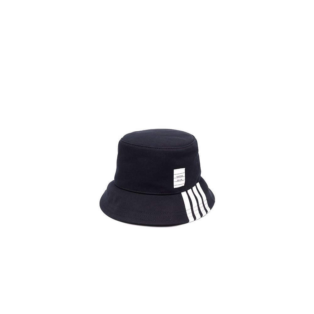 Hong Kong Direct Mail Trend Luxury Tom Browne Mens Dark Blue 4 Striped Bucket Hat