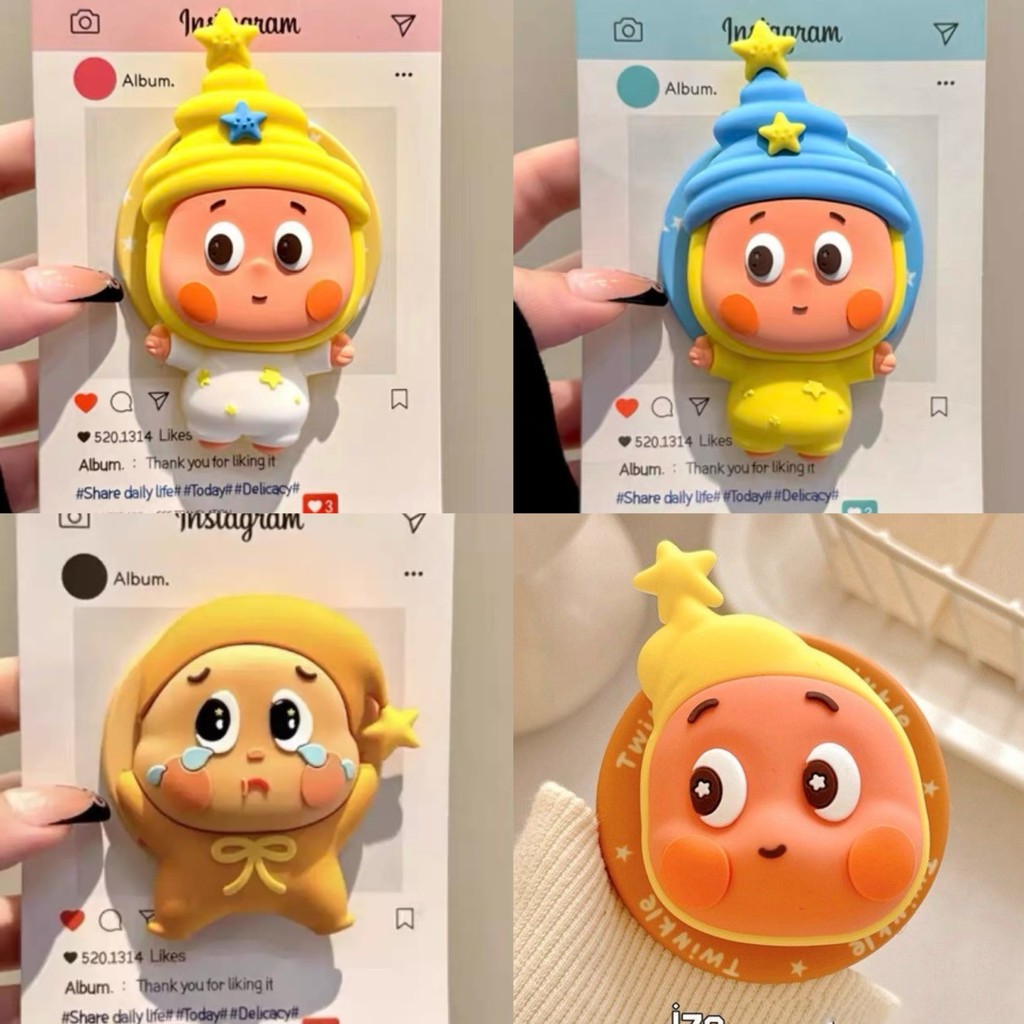 แม่เหล็กแรงสูงน่ารัก 3D การ์ตูนขาตั้งโทรศัพท์ถุงลมนิรภัยแบบพับเก็บได้กันกระแทกสําหรับ iPhone 17/16/15/14/13/12/11 Series & แท็บเล็ต