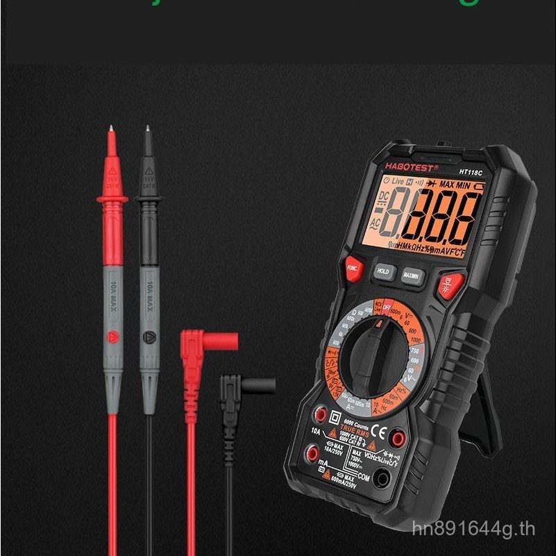 มัลติมิเตอร์ความแม่นยําสูง Dual Digital Huabo Backlight Multi-Function HT118C มัลติมิเตอร์แบบจอแสดงผ