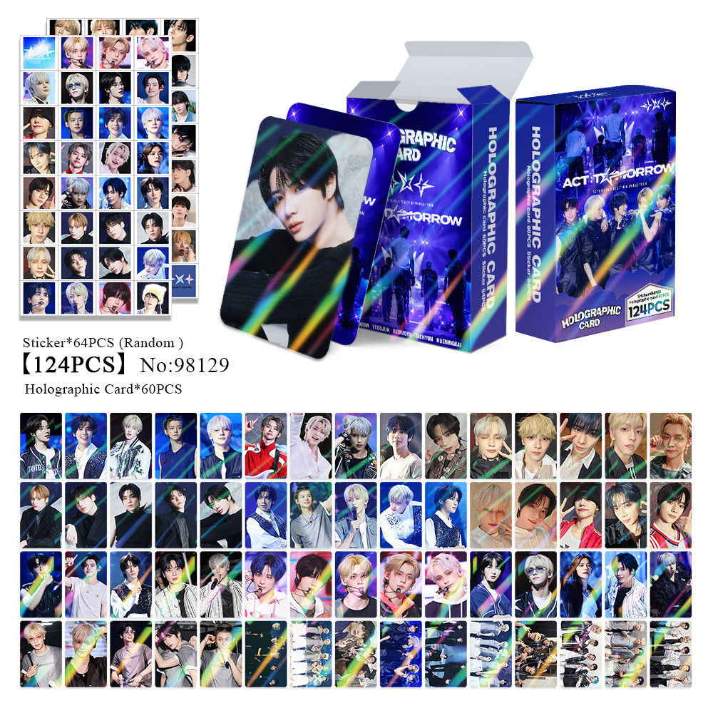 124pcs ACT TOMORROW ATEEZ ขี้เถ้าเลเซอร์แสงโฮโลแกรม Lomo การ์ด GOT7 Jackson Wang Photocards YOI Karm