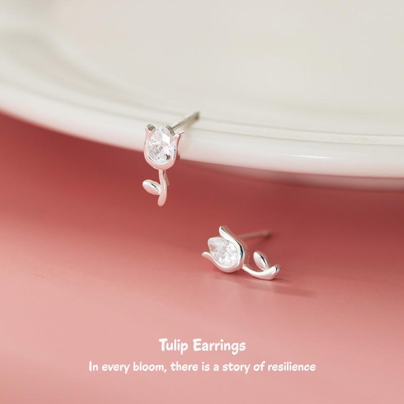 Tulip Earrings ต่างหูเงินแท้ S925 [MERCELO]