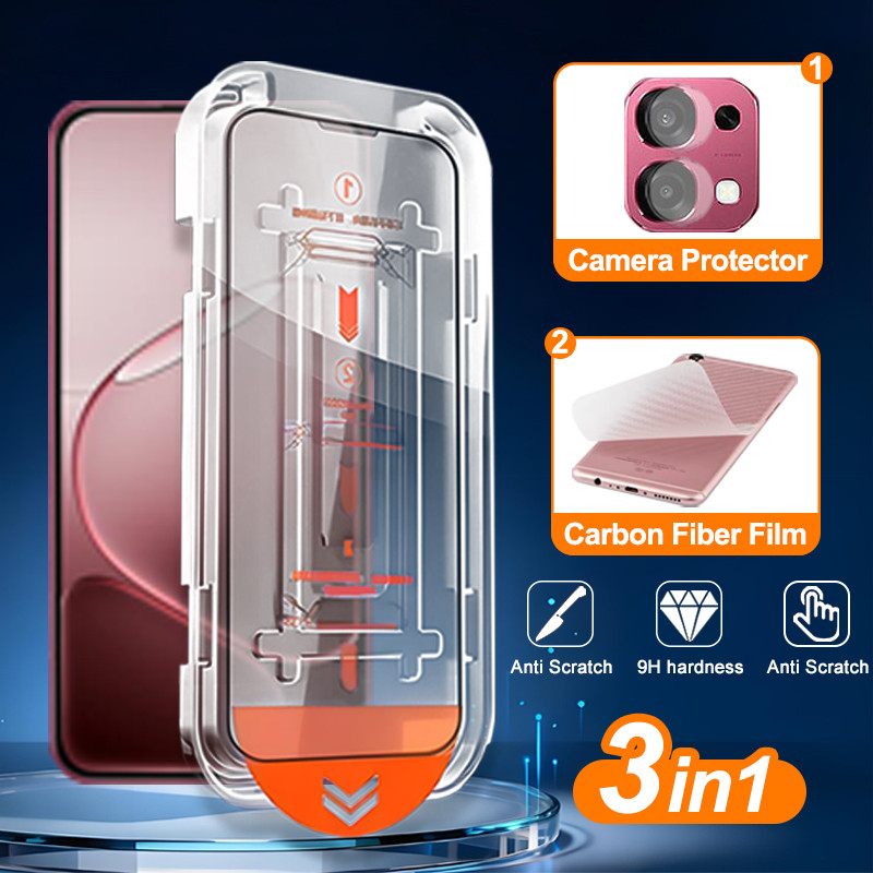 3 in 1 OPPO A6 Pro 4G ฟิล์มกระจกนิรภัยใสสําหรับ OPPO A60 A17 A17K A79 A73 A74 A97 A95 A94 A93 A91 A5