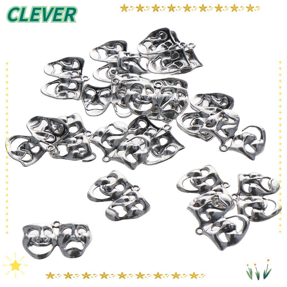 CLEVER 20 ชิ้น Happy Sad Charms ทำจากโลหะผสม ออกแบบในสไตล์เรโทรคอมเมดี้และตรอดี้ สไตล์เหมาะสำหรับงาน