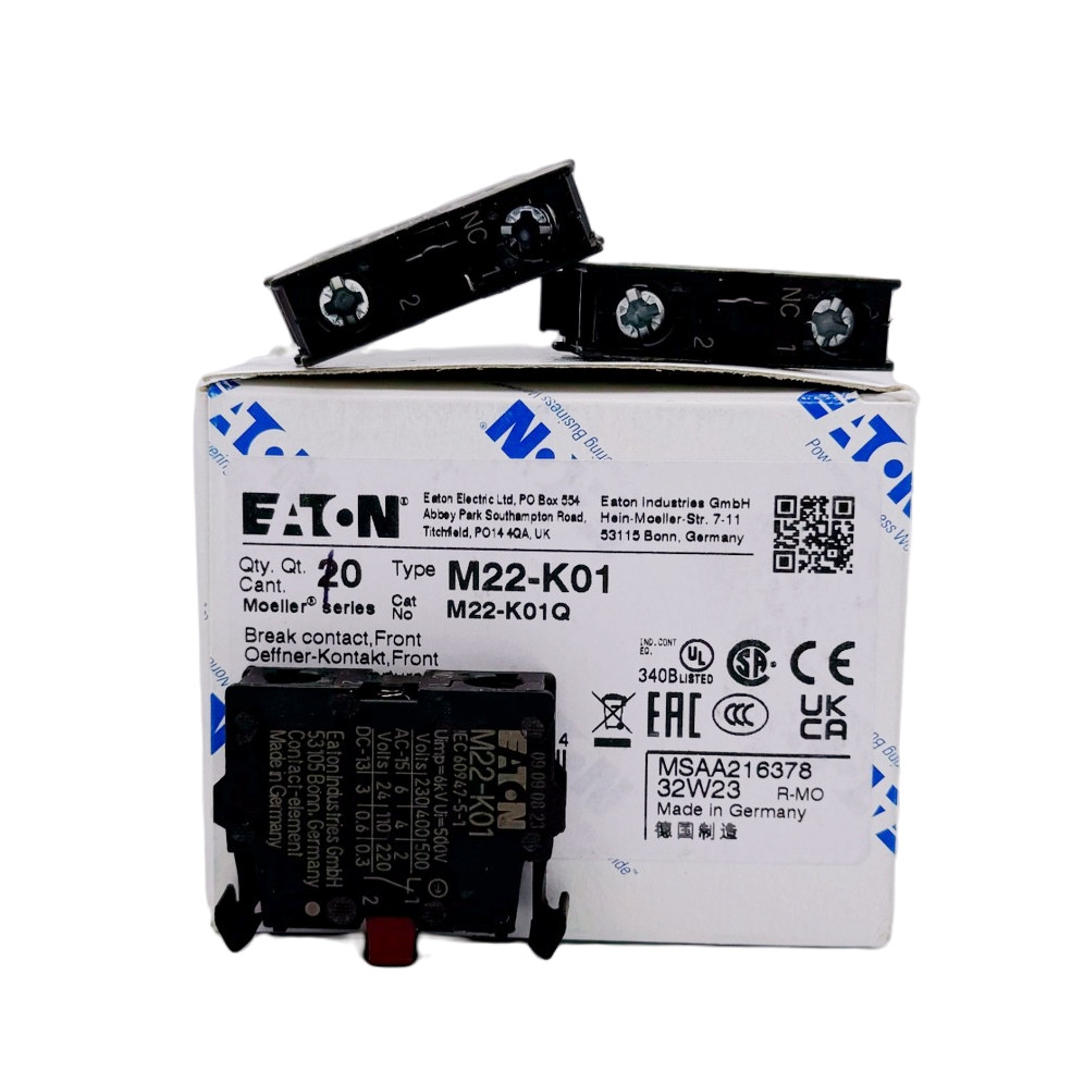 EATON ติดต่อเสริม M22-K10 K01 M22-KC10 KC01 M22-CK11 CK01 CK10 ใหม่เอี่ยม