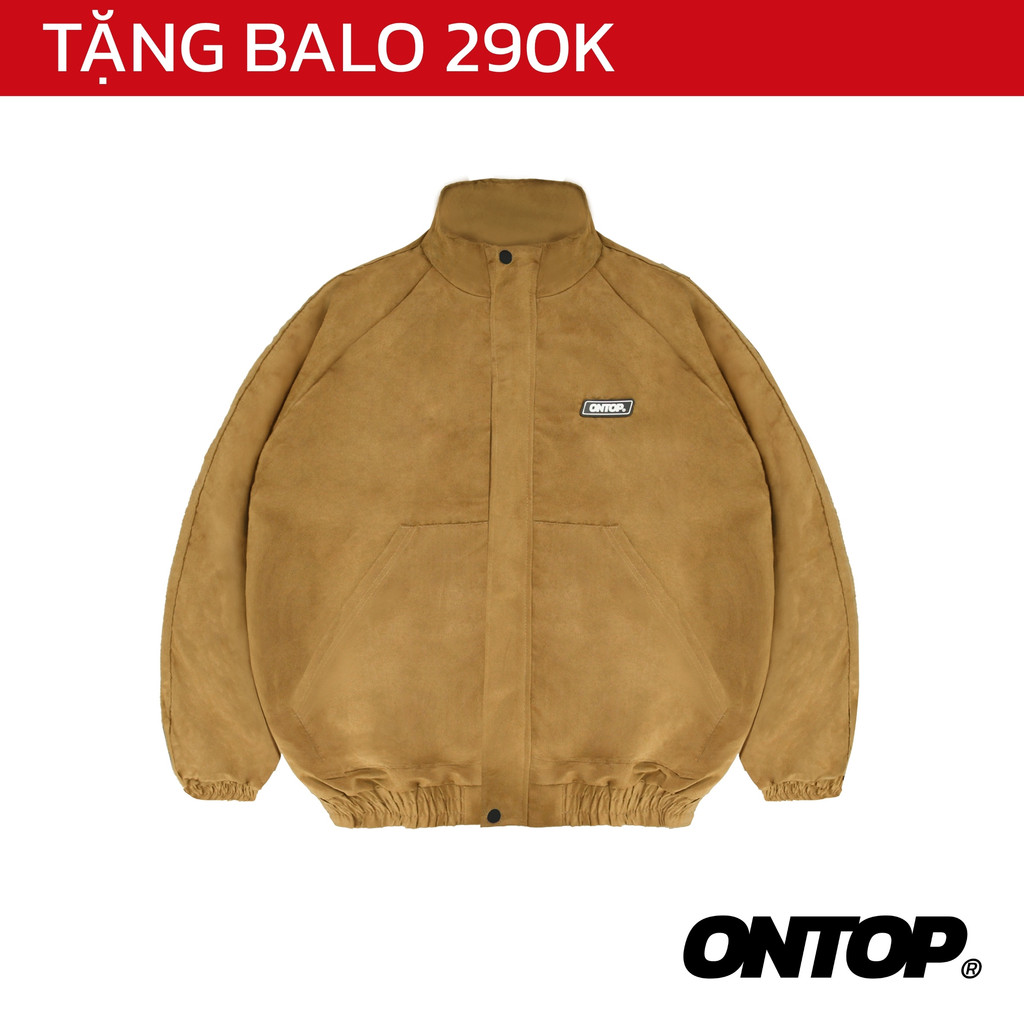 ONTOP เสื้อแจ็คเก็ตหนังกลับสีน้ําตาล | โอ16-AK8-BO