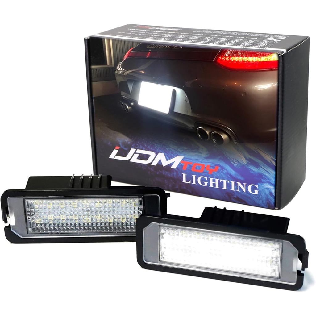 IJDMTOY OEM-Fit 3W Full LED ชุดป้ายทะเบียนใช้งานร่วมกับVolkswagen Golf GTi CC Rabbit Eos Beetle Pors