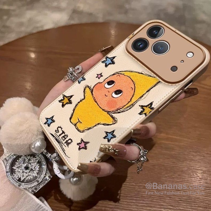 เข้ากันได้กับ iPhone 17 16 15 14 13 12 11 Pro Max X Xr Xs Max 7 8 Plus SE2020 เคสโทรศัพท์น่ารักการ์ตูนตุ๊กตามะนาว + Lanyard หนังนุ่มฝาครอบโทรศัพท์ - รูปที่ 2