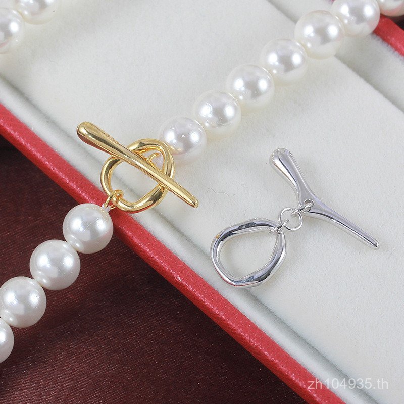 DIY Pearl อุปกรณ์ S925 เงินสเตอร์ลิงแฟชั่น หัวเชื่อมต่อสำหรับสร้อยคอยาวและสร้อยข้อมือ แบบ All-Match 