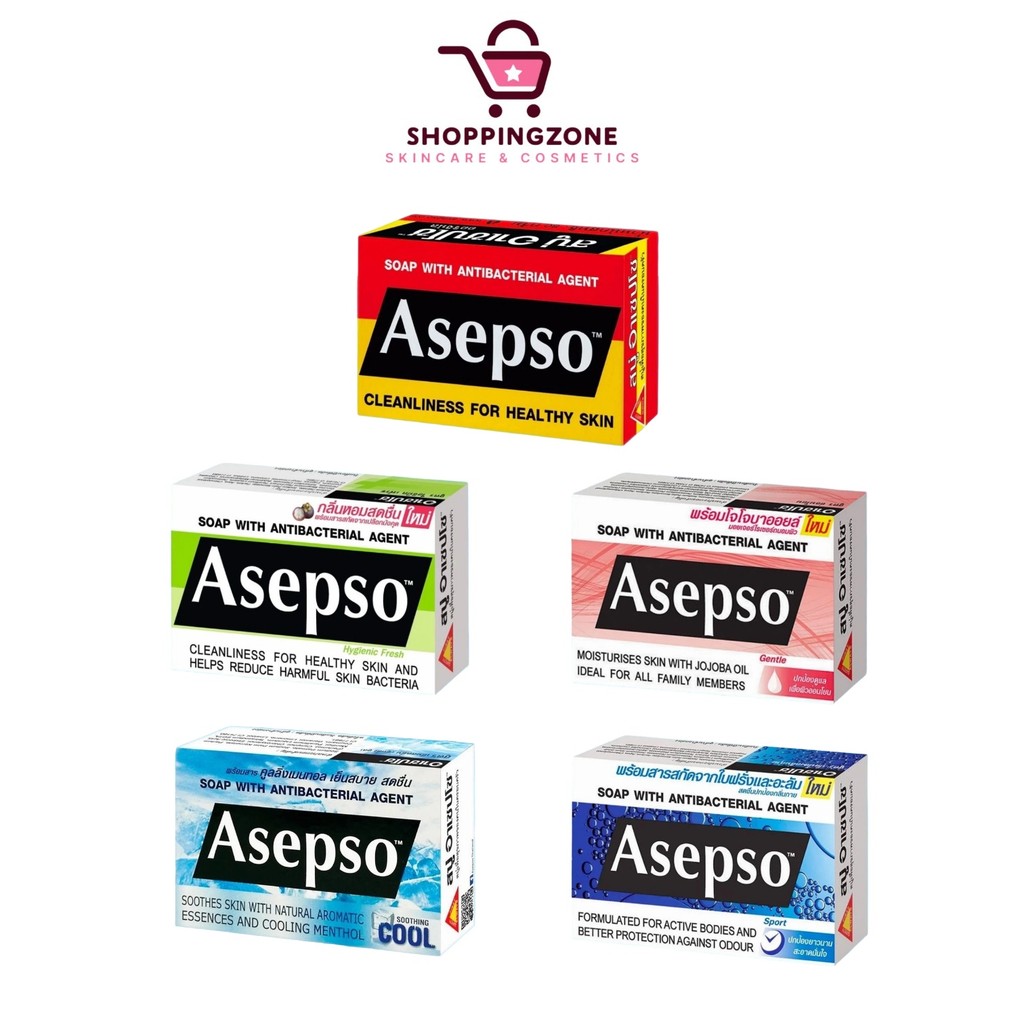 [1 ก้อน] Asepso Soap อาเซปโซ โซป ไฮจินิค เฟรช / ออริจินัล / ซูธทิ่ง คูล / เจนเทิล / สปอร์ต [70/80กรัม/ก้อน][เลือกสินค้า]