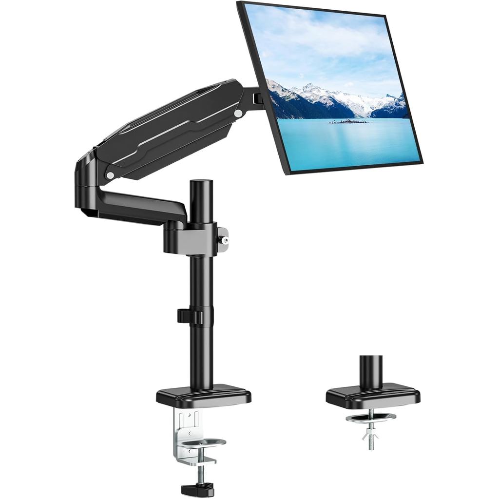 MOUNT PRO Single Monitor Mount, Desk Mount for 13-32 inch Computer Screen, Adjustable Tall Monitor A