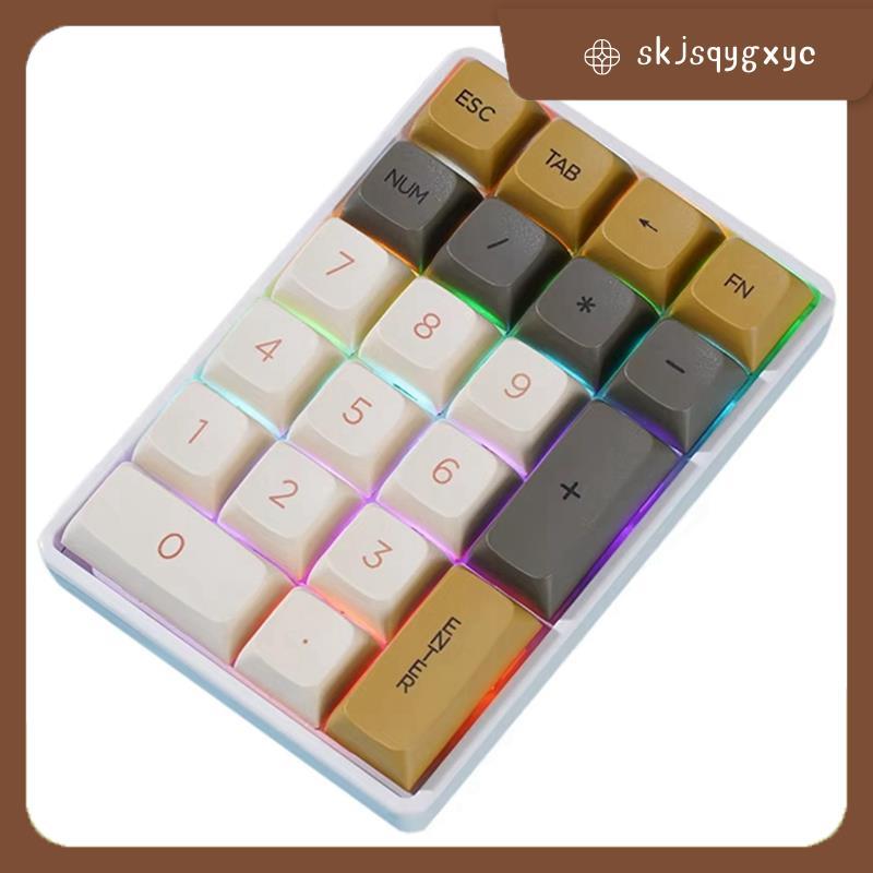 skjsqygxyc21Keys Mini Keyboard 2.4G Wireless Number Pad แป้นพิมพ์ตัวเลขแบบกลไกสําหรับบัญชี Numpad Ga