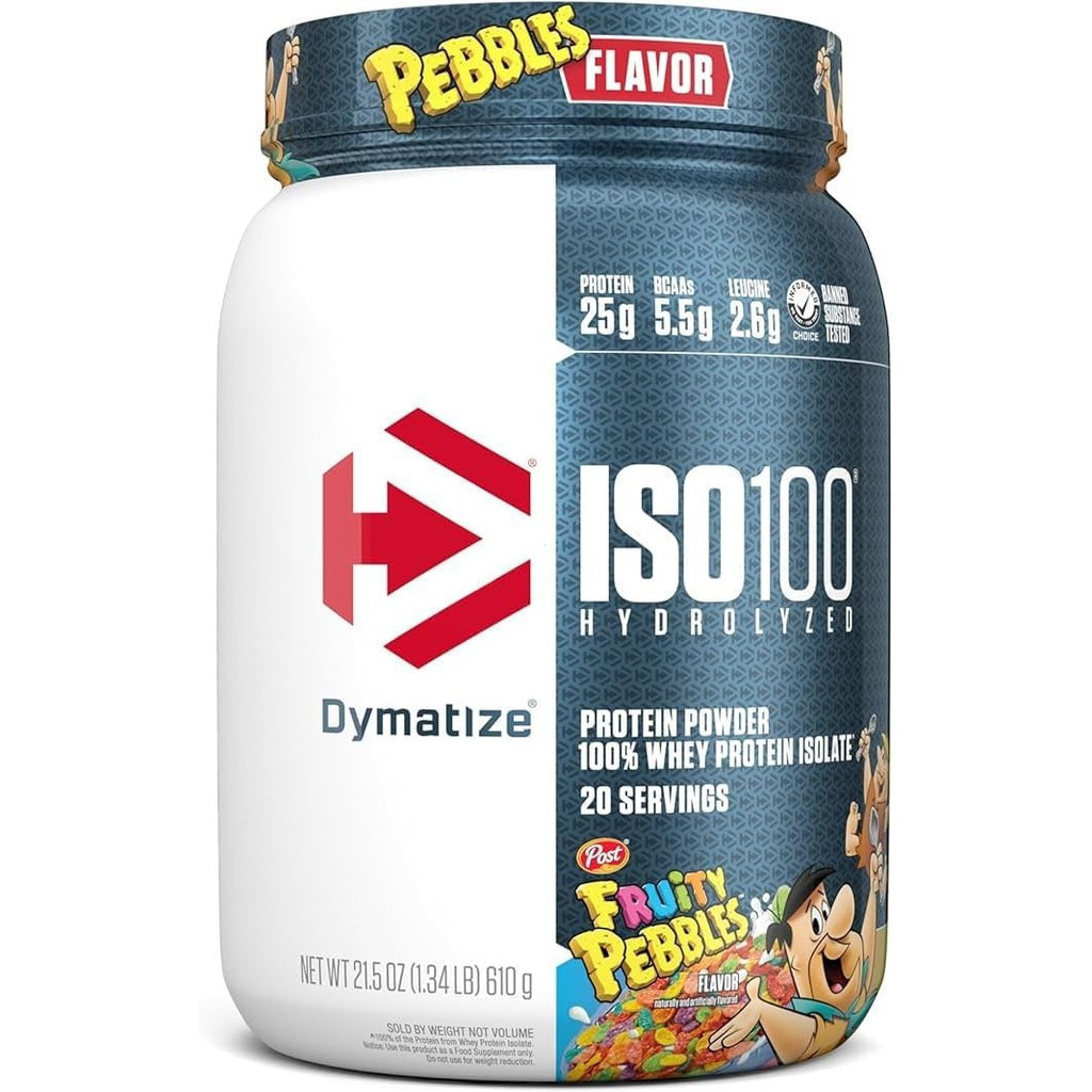Dymatize x Fruity Pebbles ISO100 Whey Protein Isolate Powder, โปรตีน 25g, 20 เสิร์ฟ, 5.5g Sticks