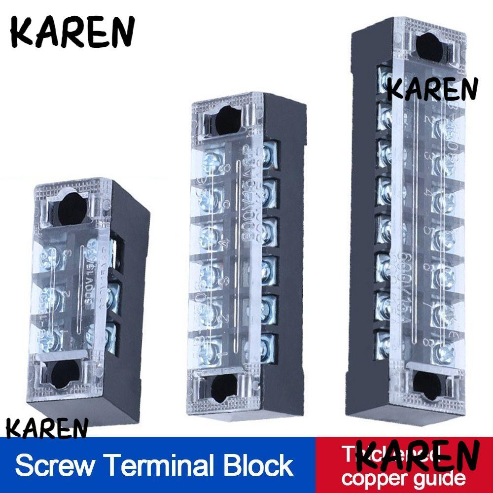 KARENGOODS Terminal Block,พร้อมสกรู Dual แถว Strip Block Terminal, Terminal Block Connector สายไฟคงท