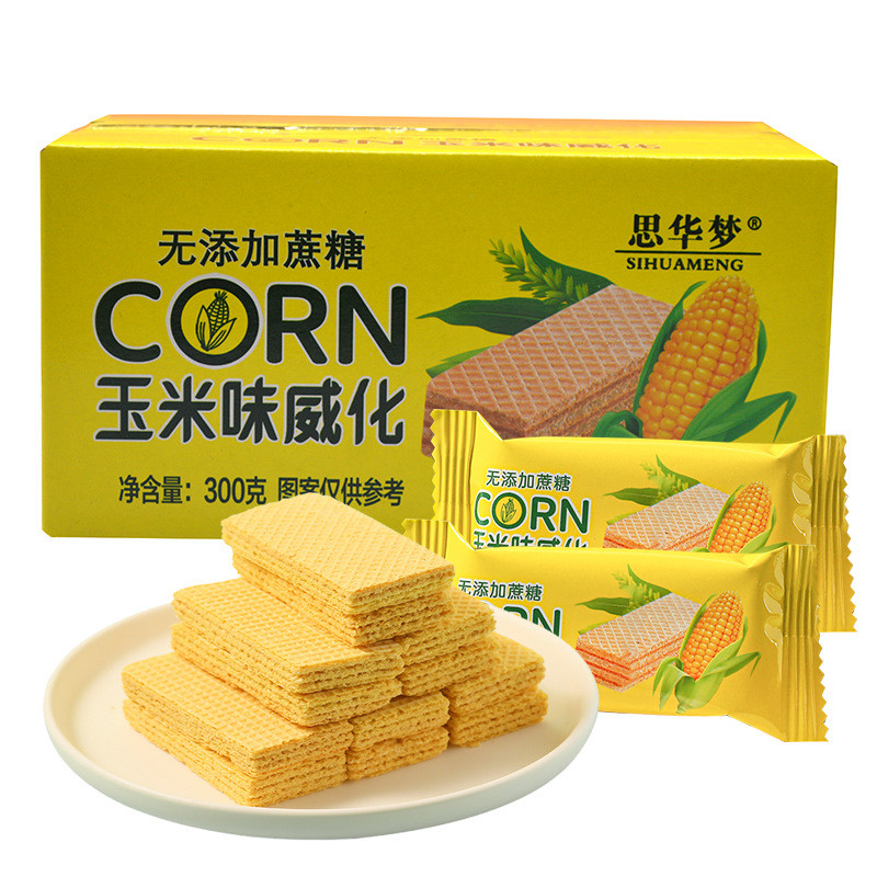 Mi Wafer Sandwich Biscuits Grain Wafer Casual Snacks 300g/Box Miwater Sandwich Biscuits 25.11.5