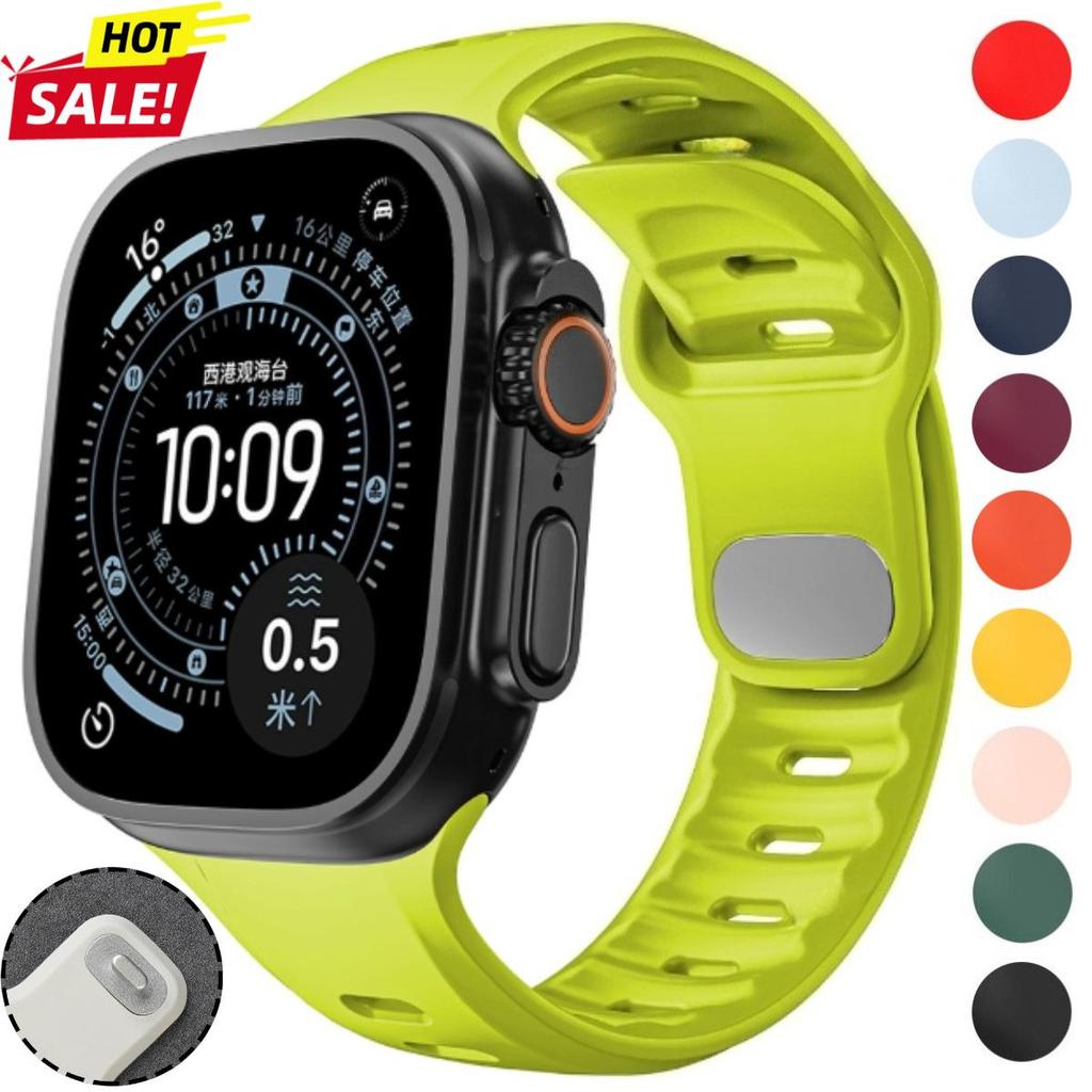 กีฬาซิลิโคนBreathableกันน้ําสําหรับApple Watch S11/10 46 มม.Ultra3-49 มม.42 มม.44 มม.40 มม.41 มม.45 มม.IWatch Series 11 10 9 8 7 6 5 SE 3 Ultra 3