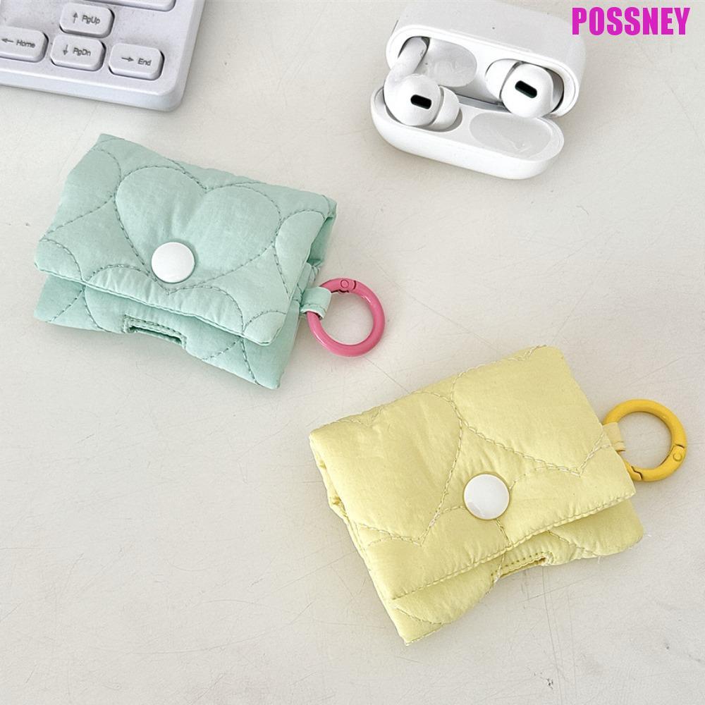 POSSNEY Heart Headphone Bag, Soft Korean Style Headphone Storage Bag, Pendant Candy Color Balletcore