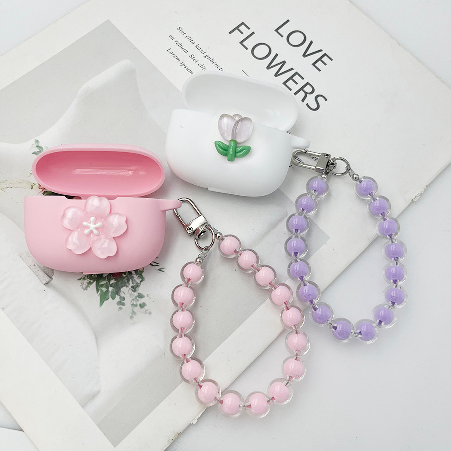 สําหรับ Soundcore R50i NC /liberty 4 NC / P30i P25i R50i P20i กรณีดอกไม้ keychian & soft หูฟังสําหรั