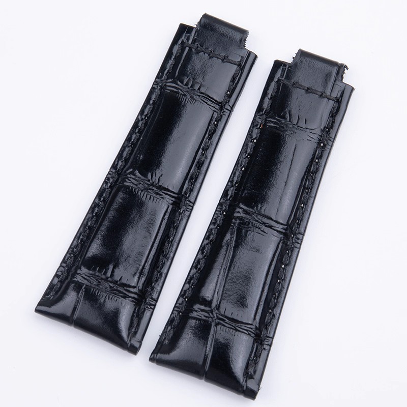 20 มม.เหมาะสําหรับ Rolex นําเข้าสายนาฬิกาหนังแท้ Daytona สีดําสีเขียวน้ํา Ghost Log Submariner อุปกร