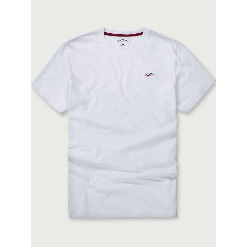 Hollister Men's HCO Seagull Small Logo Short Sleeve T-Shirt ผ้าฝ้ายพรีเมียม สวมใส่สบาย