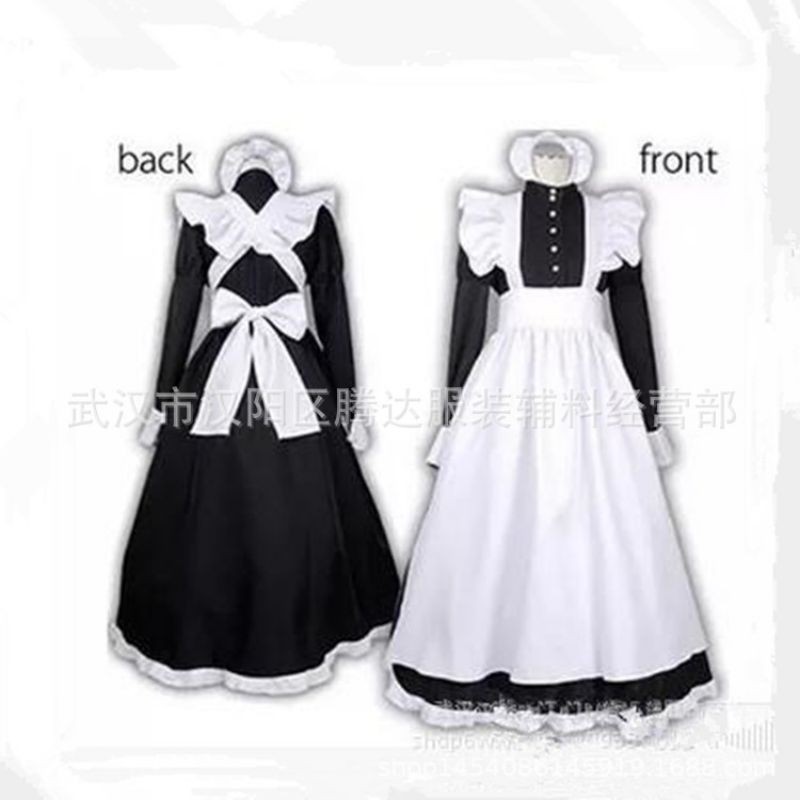 พร้อมส่งในไทย ชุดเมดยาว maid คอสเพลย์ แม่บ้าน ชุดคนรับใช้ชายชุดคอสชุดนักเรียนน่ารัก สองมิติแม่บ้านญี่ปุ่น โลลิต้า lolita - รูปที่ 2