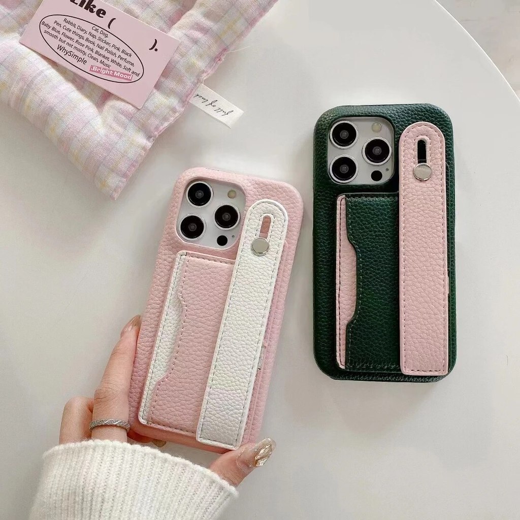 HOCE ลิ้นจี่แบบตัดกันการ์ดเคสโทรศัพท์สําหรับ iPhone 17 16 15 14 13 12 11 Pro Max 14 15 16 Plus 17 Air กรณีสายรัดข้อมือผู้ถือฝาครอบป้องกัน