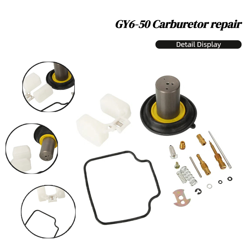 Karb ซ่อม Mani Jet Oil Seal คาร์บูเรเตอร์ Rebuild Kit ไดอะแฟรมสําหรับสกู๊ตเตอร์ Moped 139QMB GY6 50 