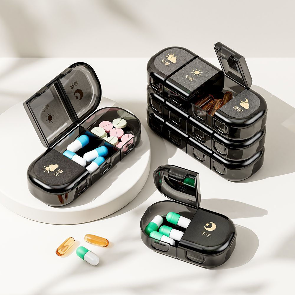 Premium High-Value Portable Small Pill Box, Sealed Waterproof, Compartmentalized for Daily Meals and