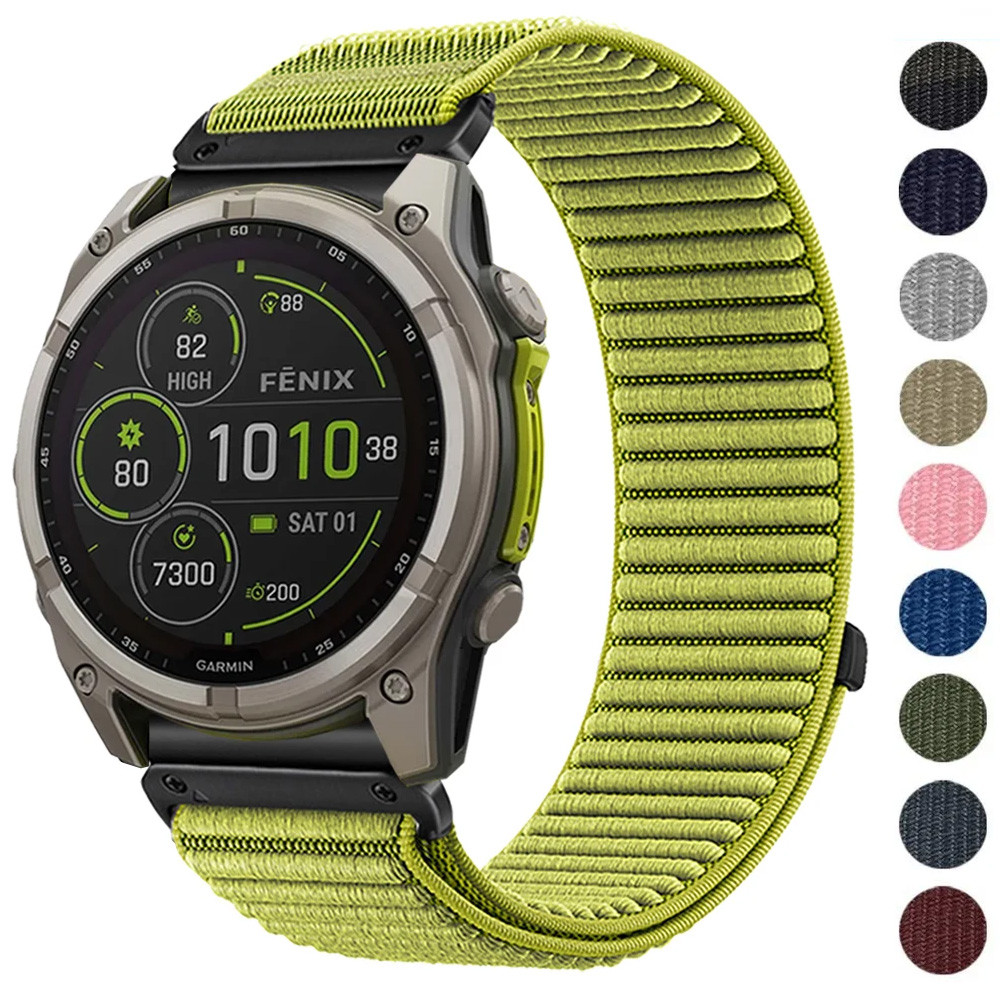 QuickFit 26 มม.22 มม.สายรัดไนลอนสําหรับ Garmin Fenix 8 Pro 51 มม.AMOLED Fenix8 47 มม.7 7X Pro พลังงา