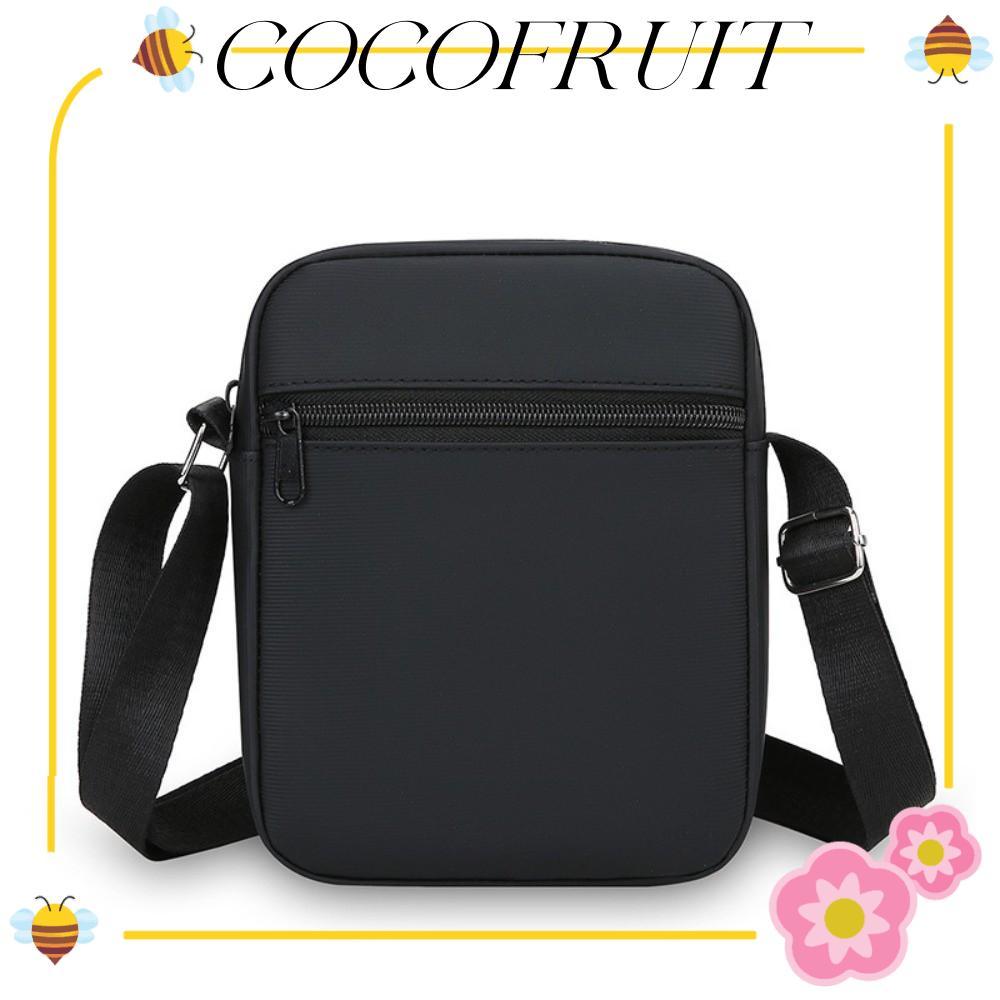 COCOFRUIT กระเป๋าสะพายข้าง,กระเป๋าสะพาย PU สีดํา,กระเป๋าโทรศัพท์มือถือกันน้ําแบบปรับได้หลายช่องเรียบง่ายสําหรับผู้ชาย