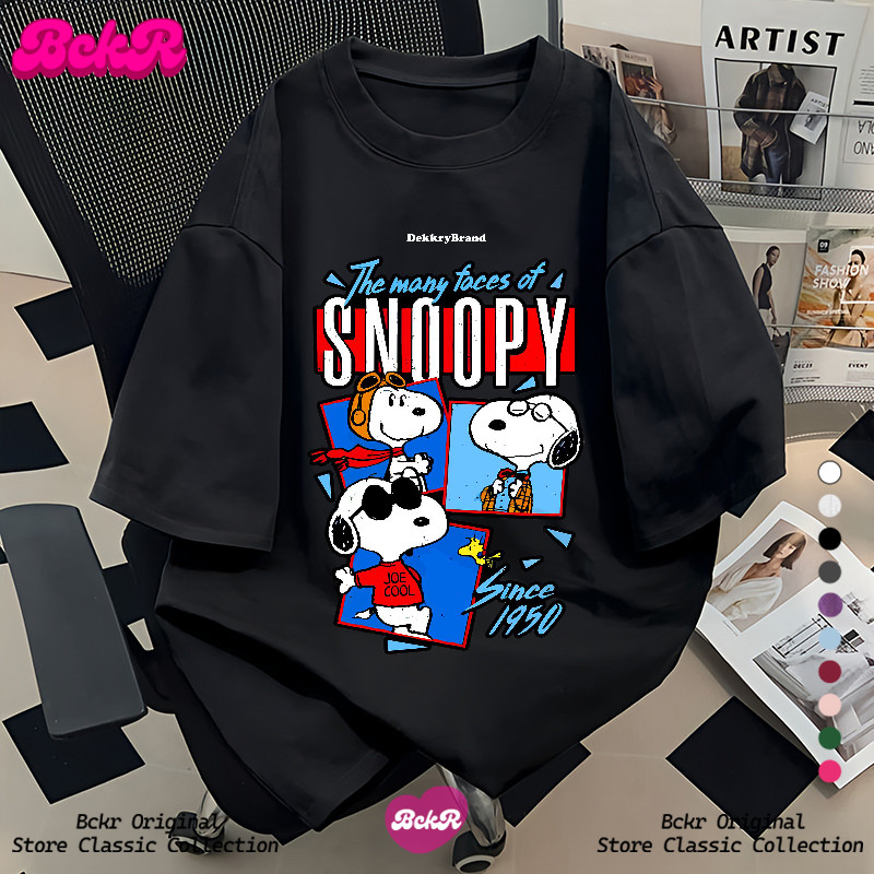 พร้อมส่งจากกทม🔥เสื้อยืดแขนสั้นสไตล์เกาหลีโอเวอร์ไซส์สำหรับผู้หญิง ลายสุนัขสกูบี้ดู คอกลม ผ้าฝ้าย🐶✨ YG4806