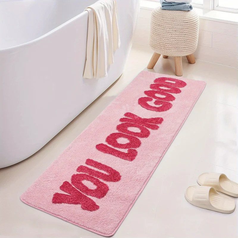 VIKAMA You Look Good Pink Carpet Bathroom Floor Mat Long Carpet Pink Bedroom Carpet Carpet For Live 