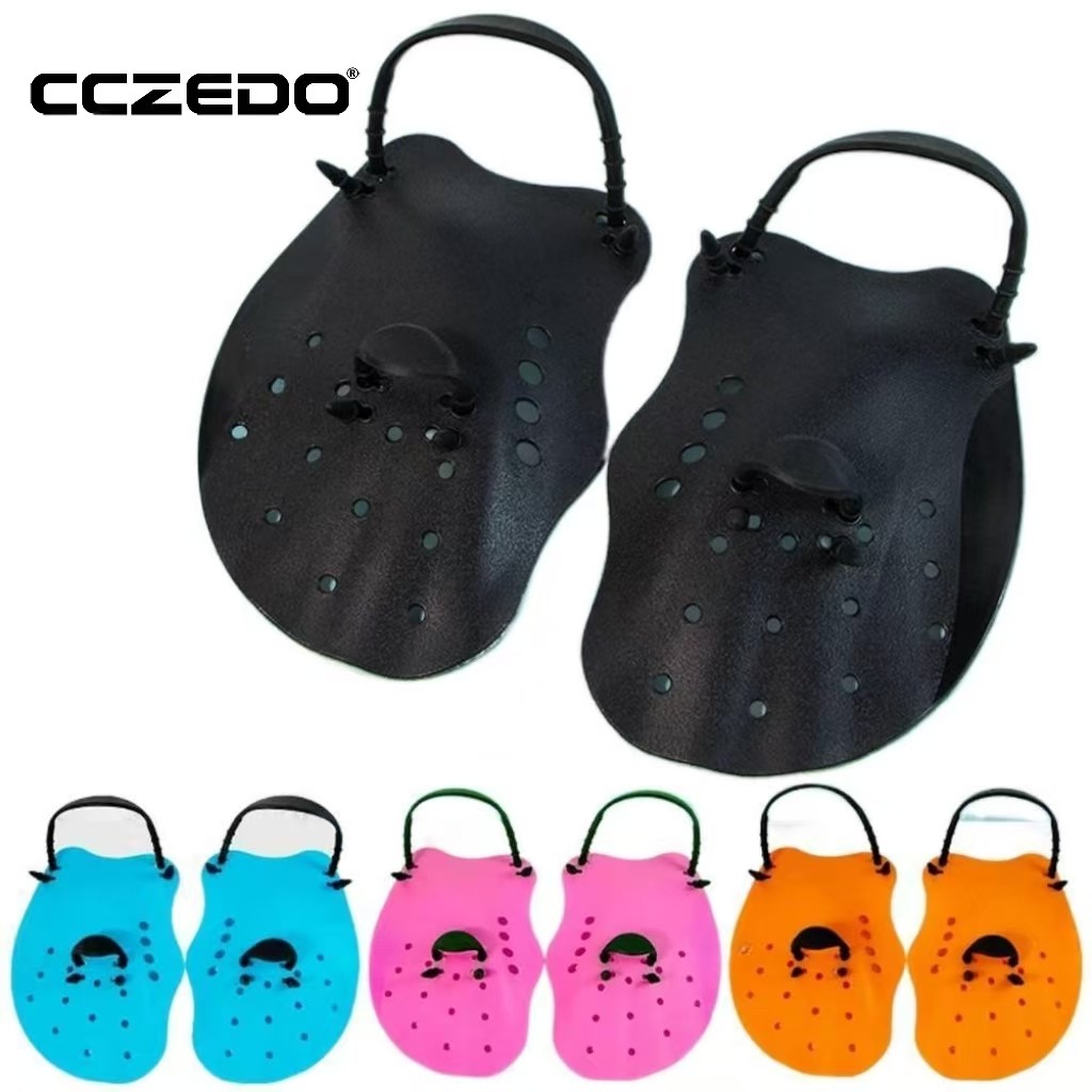 CCZedo ถุงมือพัฟไฟล์สำหรับว่ายน้ำ พัฟเพิ่มประสิทธิภาพในการฝึกอบรมและว่ายน้ำ เหมาะสำหรับผู้ใหญ่และเด็ก