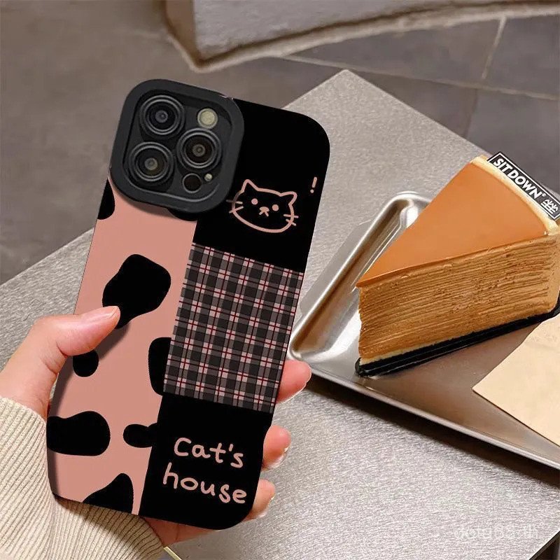 เคสโทรศัพท์ซิลิโคนรวมทุกอย่างกันกระแทก Haige Cat สไตล์เกาหลีญี่ปุ่นเหมาะสําหรับ iPhone 16promax 12pr