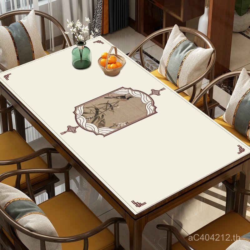 กันน้ําโต๊ะกาแฟผ้า Dirt-Resistant โต๊ะกาแฟตาราง Oil-Proof Rinse-Free หนัง High-End Mat ผ้าปูโต๊ะสี่เ