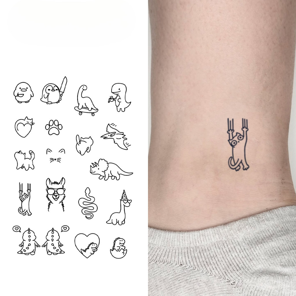 สติกเกอร์รอยสักชั่วคราวกันน้ำขนาด 10 และ 15 ซม. จากใบสมุนไพรเฮนน่า