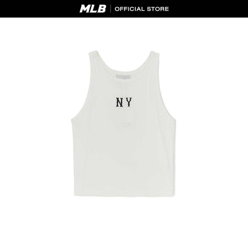 MLB เสื้อกล้าม ผู้หญิง Women'S Basic Coopers Slim Crop Sleeveless Top รุ่น 3FTOB0154 50IVS สีขาวงาช้าง