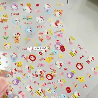 หมวกผลไม้น่ารัก New Kitty สติ๊กเกอร์แต่งเล็บ Red Apple Katie diy ที่ใส่ปากกาถ้วยน้ํา ccd สติ๊กเกอร์ติดเล็บ