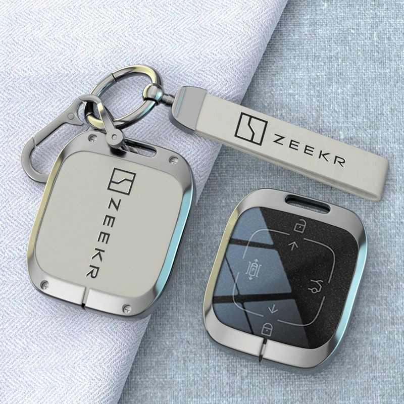 Zeekr X 001 007 009 7X สไตล์ใหม่โลหะผสมสังกะสีหนังรถรีโมทคอนโทรล Key Case Key Chain อุปกรณ์ตกแต่งภายในรถยนต์ - รูปที่ 5